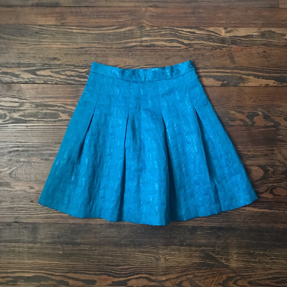 kirna zabête | blue, metallic pleated skirt | 4